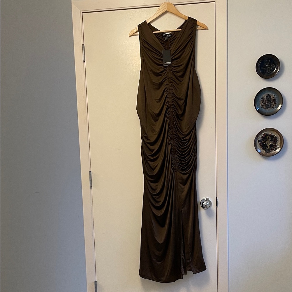Eloquii Goddess Evening Dress Bronze